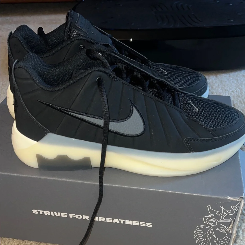 Nike Black Athletic Shoes with Cream Accents